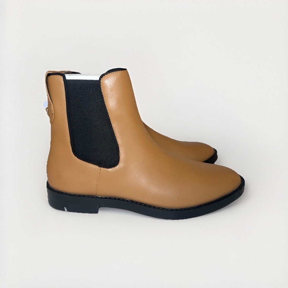 Aerosoles Women's Tropea Faux Leather Ankle Boot Tan Slip On Boots 7.5 *NEW*